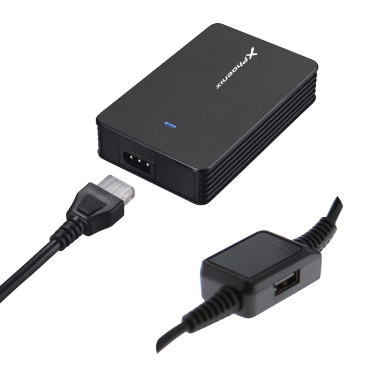 Adaptador cargador de corriente universal automatico  phoenix 40w  (incluye 5 conectores)  para portatiles y netbooks con puert