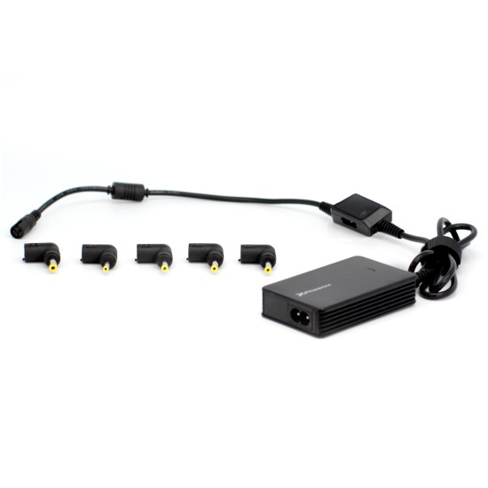 Adaptador cargador de corriente universal automatico  phoenix 40w  (incluye 5 conectores)  para portatiles y netbooks con puert