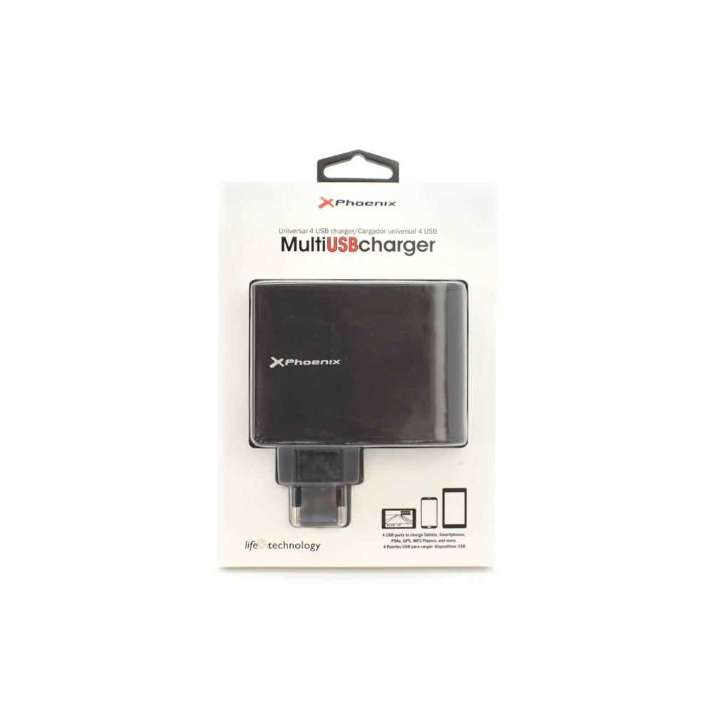 Cargador de pared 5.1v de 4 entradas usb 2.1a