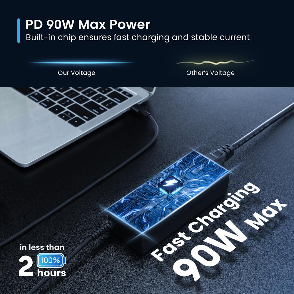 Cargador ewent ew3982 para portatil 90w usb tipo c