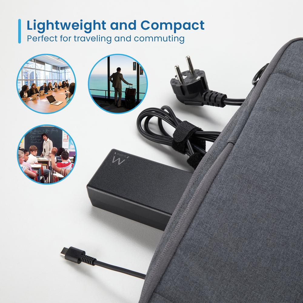 Cargador ewent ew3982 para portatil 90w usb tipo c
