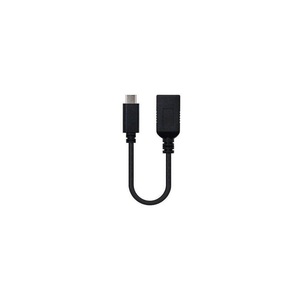 Cable otg usb tipo a 3.1 a usb tipo c 3.1 nanocable 15cm -  hembra - macho -  negro