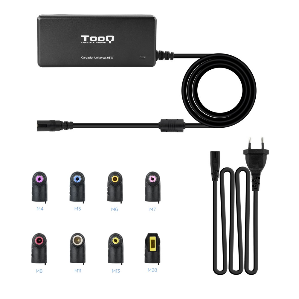 Cargador portatil universal tooq tqlc - 65bs02at 65w 1 x usb 8c negro