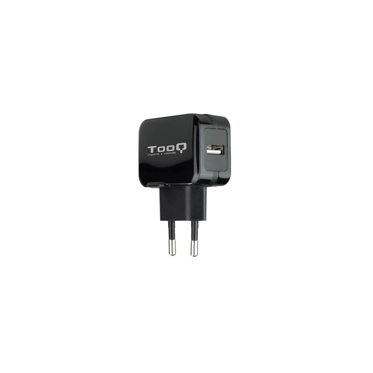 Cargador de pared tooq usb -  12w -  negro