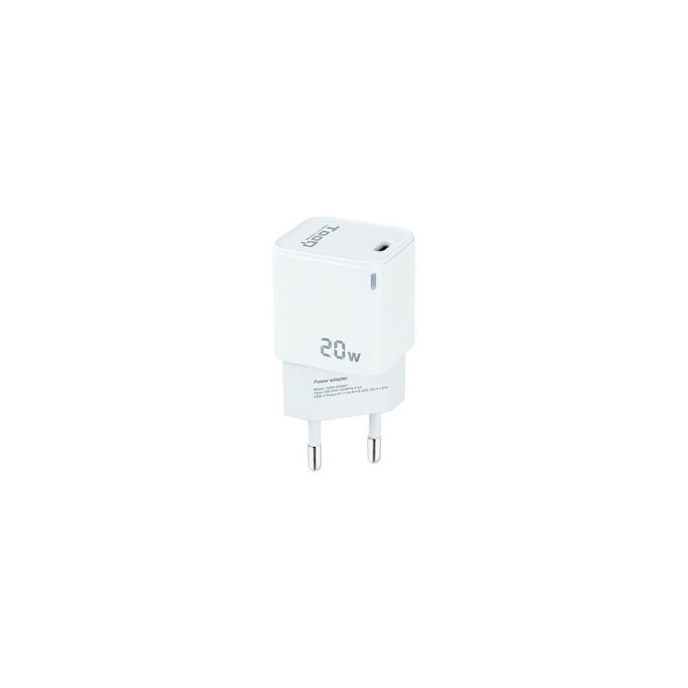 Cargador de pared tooq usb - c blanco 20w
