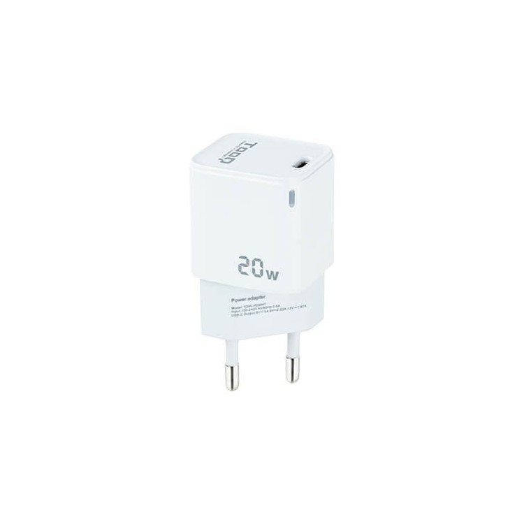 Cargador de pared tooq usb - c blanco 20w