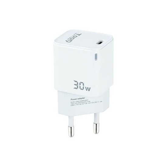 Cargador de pared tooq usb - c blanco 30w