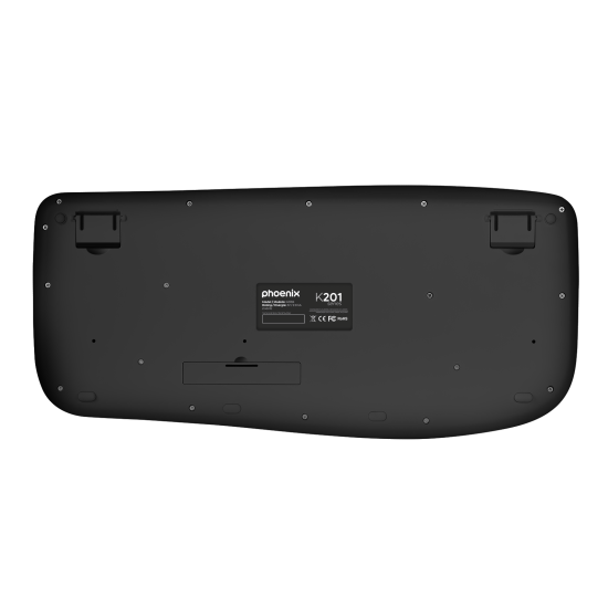 Phoenix k201 teclado ergonomico inalambrico 2.4ghz negro