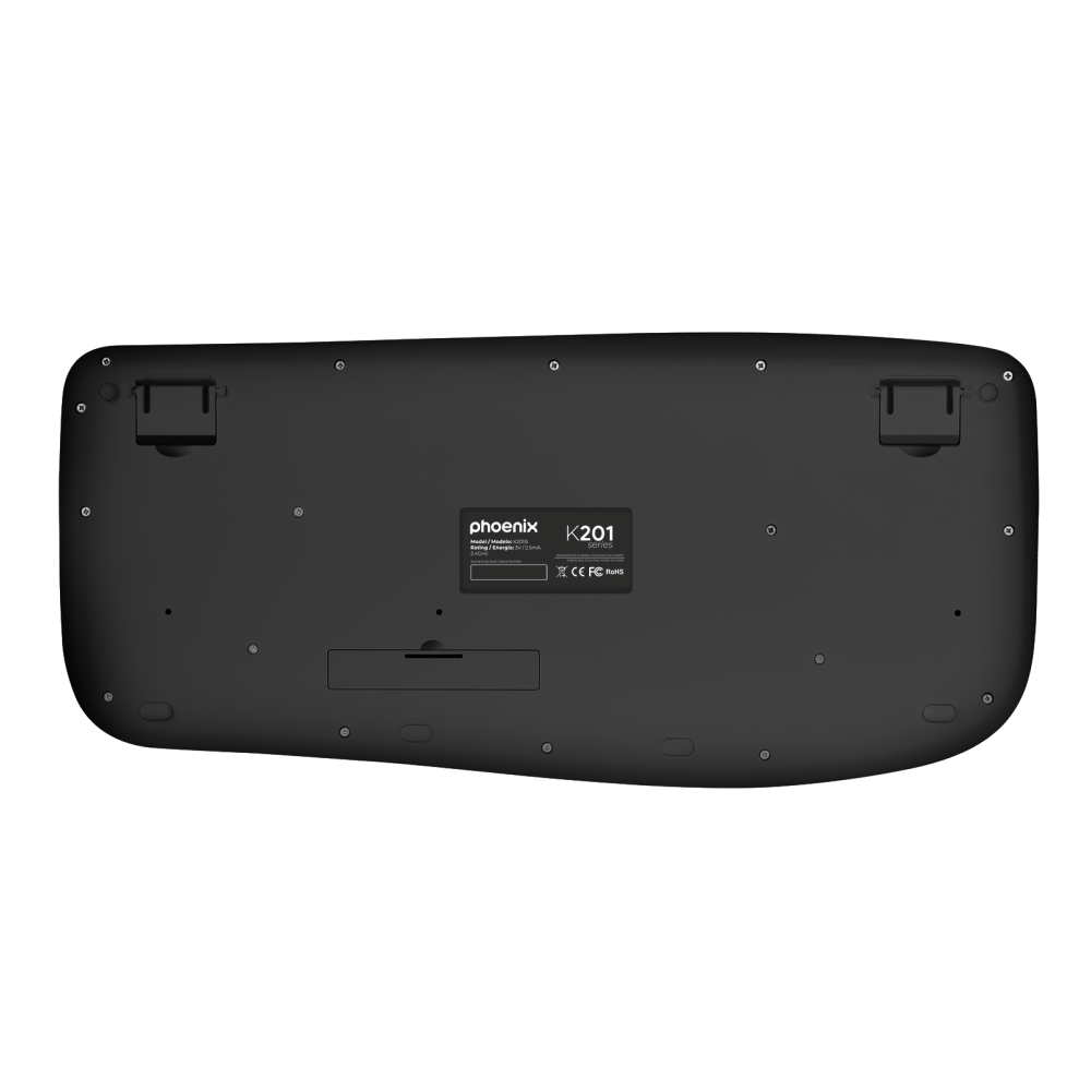 Phoenix k201 teclado ergonomico inalambrico 2.4ghz negro