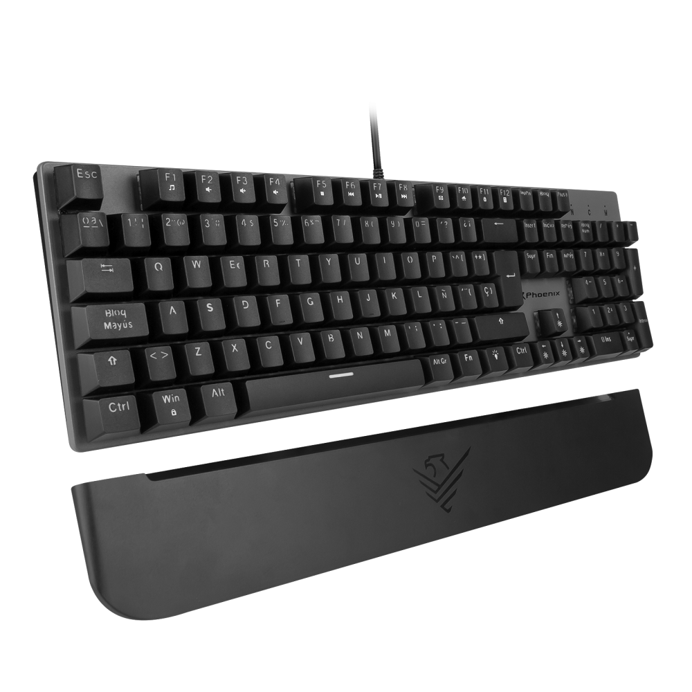 Teclado mecanico gaming phoenix mk1 elite full rgb configurable switches brown usb con reposamuñecas