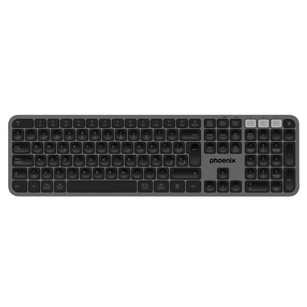 Teclado inalámbrico multidispositivo phoenix k300 blueooth dual y 2.4ghz