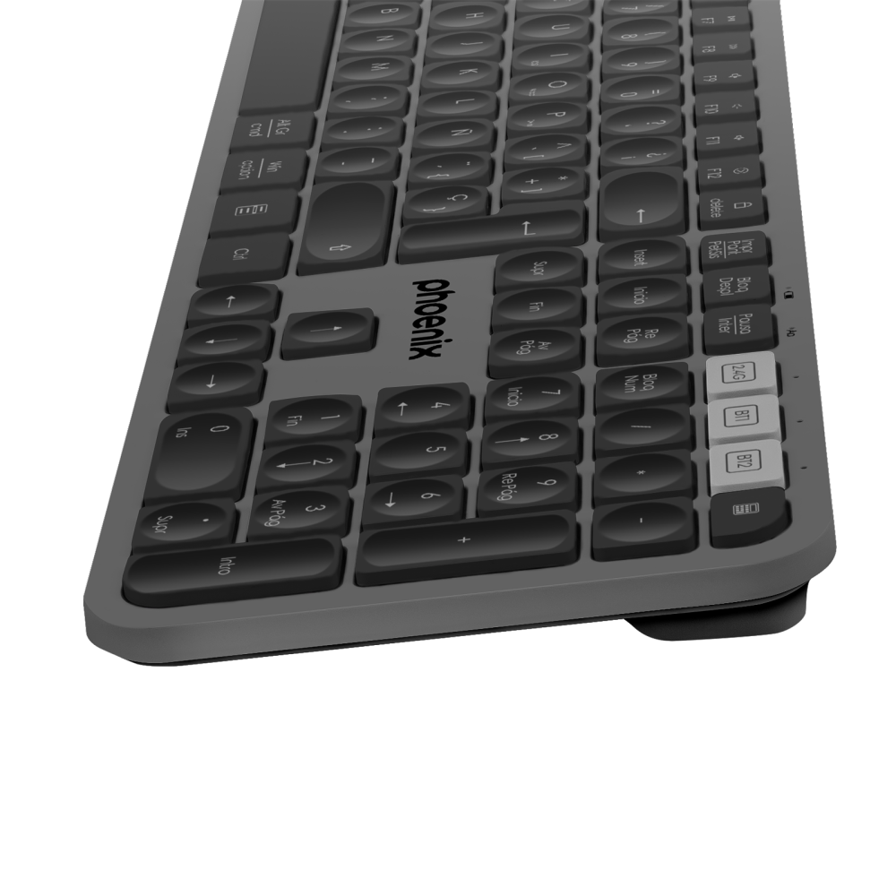 Teclado inalámbrico multidispositivo phoenix k300 blueooth dual y 2.4ghz