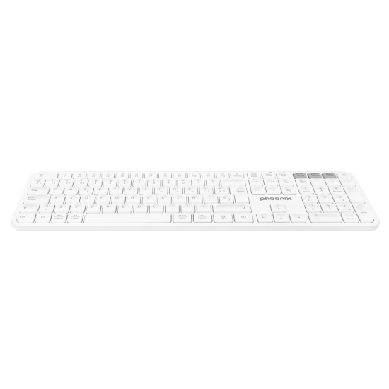 Teclado inalámbrico multidispositivo phoenix k300 blueooth dual y 2.4ghz blanco