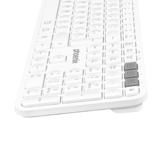 Teclado inalámbrico multidispositivo phoenix k300 blueooth dual y 2.4ghz blanco