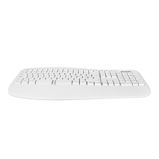 Phoenix k201 teclado ergonómico inalámbrico 2.4ghz blanco
