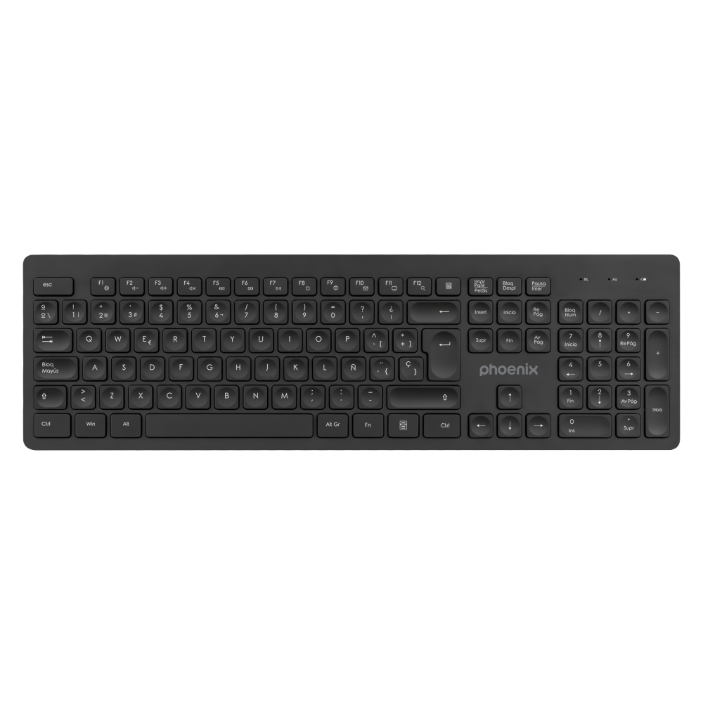 Teclado inalambrico qwerty phoenix k200 negro delgado