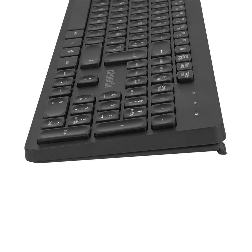 Teclado inalambrico qwerty phoenix k200 negro delgado