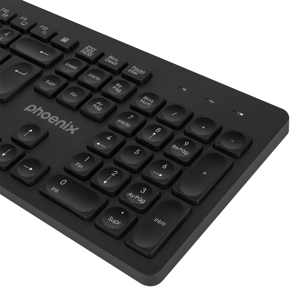 Teclado inalambrico qwerty phoenix k200 negro delgado