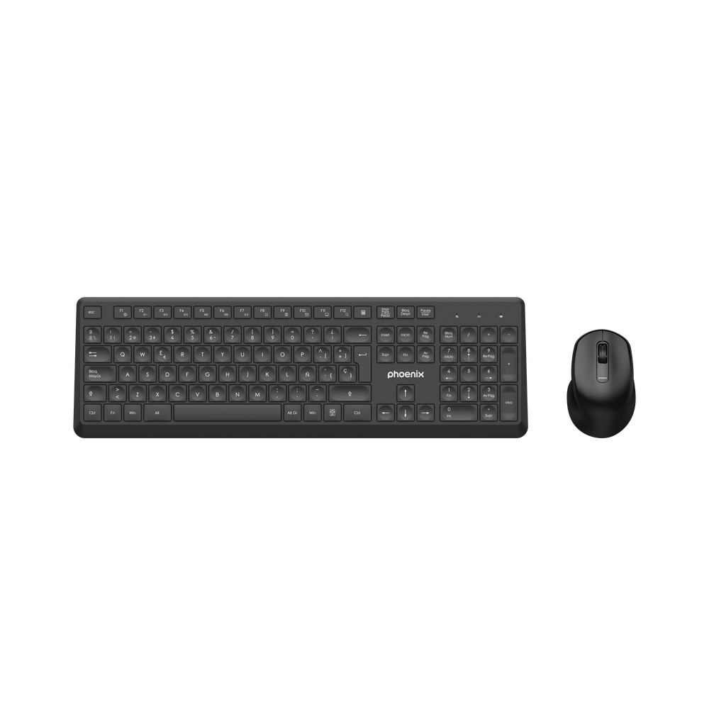 Phoenix combo teclado multimedia + ratón inalámbrico con receptor usb 1600dpi