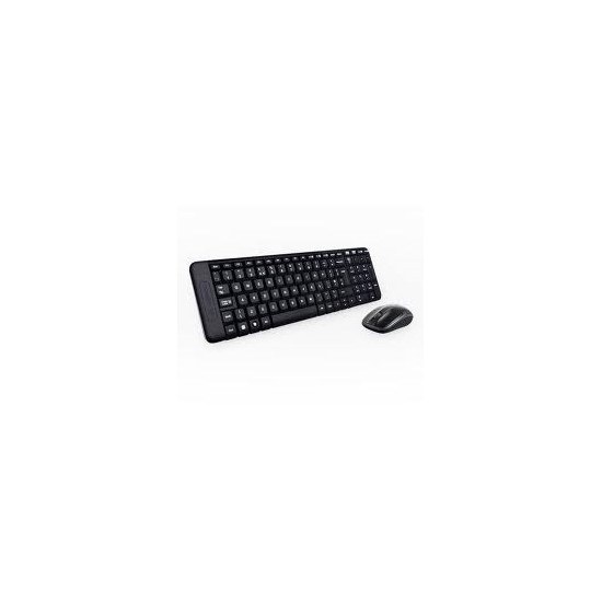 Teclado + mouse logitech mk220 optico wireless inalambrico usb negro