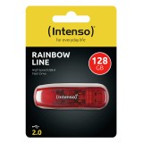 Memoria usb 2.0 intenso rainbow 128gb rojo