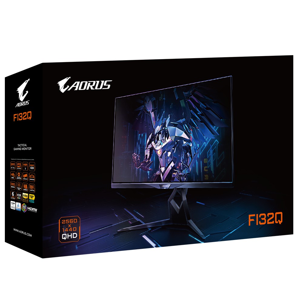 Monitor led gaming 32 pulgadas gigabyte aorus fi32q - ek negro ips -  2k -  2 x hdmi -  1 x dp -  2 x usb tipo a - 1 x usb tipo