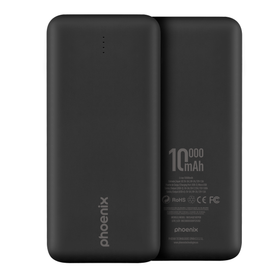Phoenix powerbank batería externa 10000mah con 2 usb carga rapida y 1 usb tipo c pd