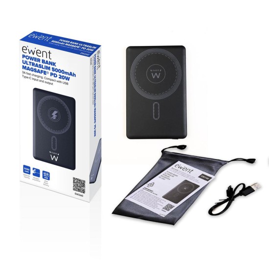 Powerbank ewent ew1160 ultraslim magsafe 5000mah