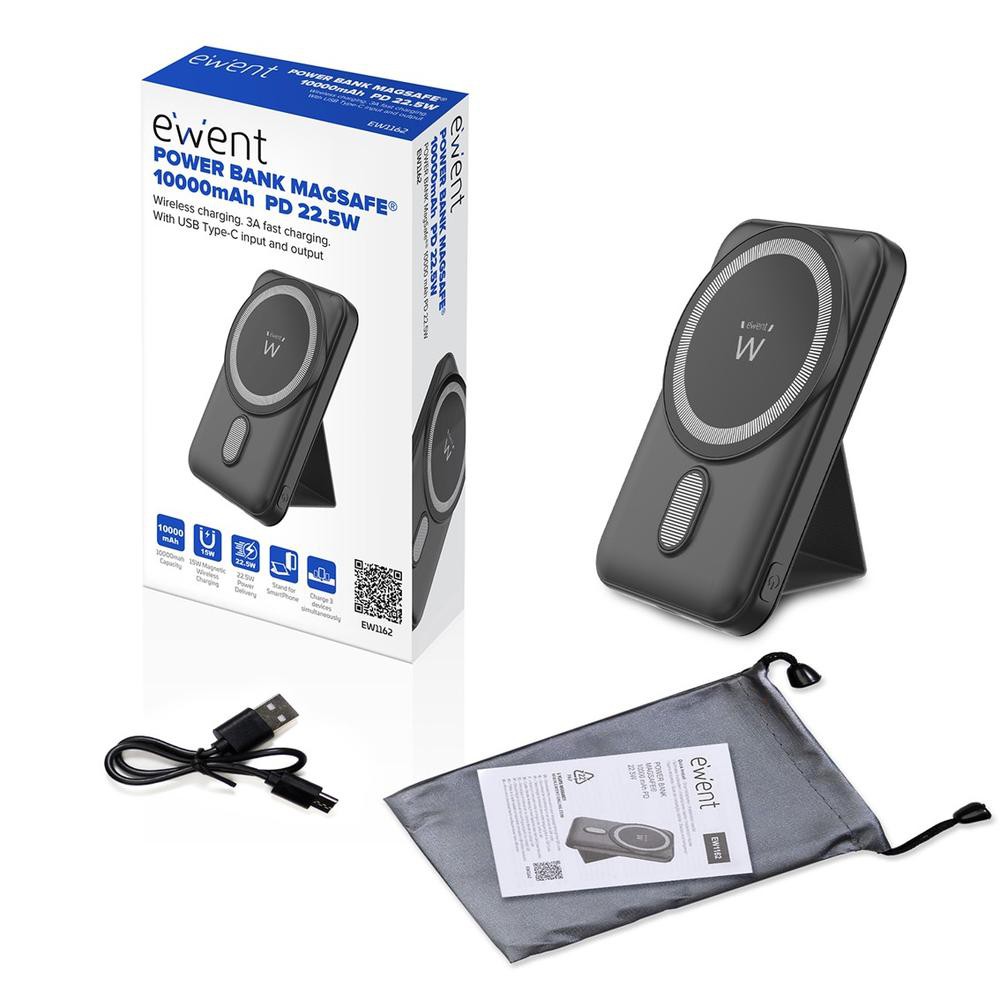 Powerbank ewent ew1162 wireless magsafe 10000mah