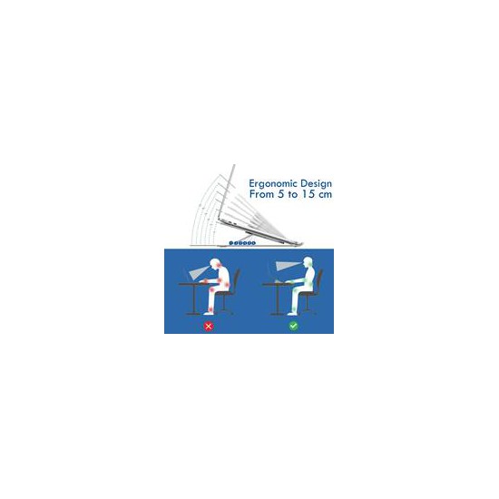 Soporte de mesa plegable de viaje ewent ew1266 para ordenador portatil 10 - 15.6 pulgadas aleacion de aluminio