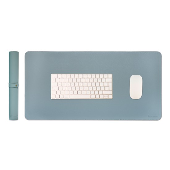 Phoenix matepad alfrombrilla escritorio ratón pu 80 x 40 cm antideslizante impermeable materíal simil cuero azul - gris