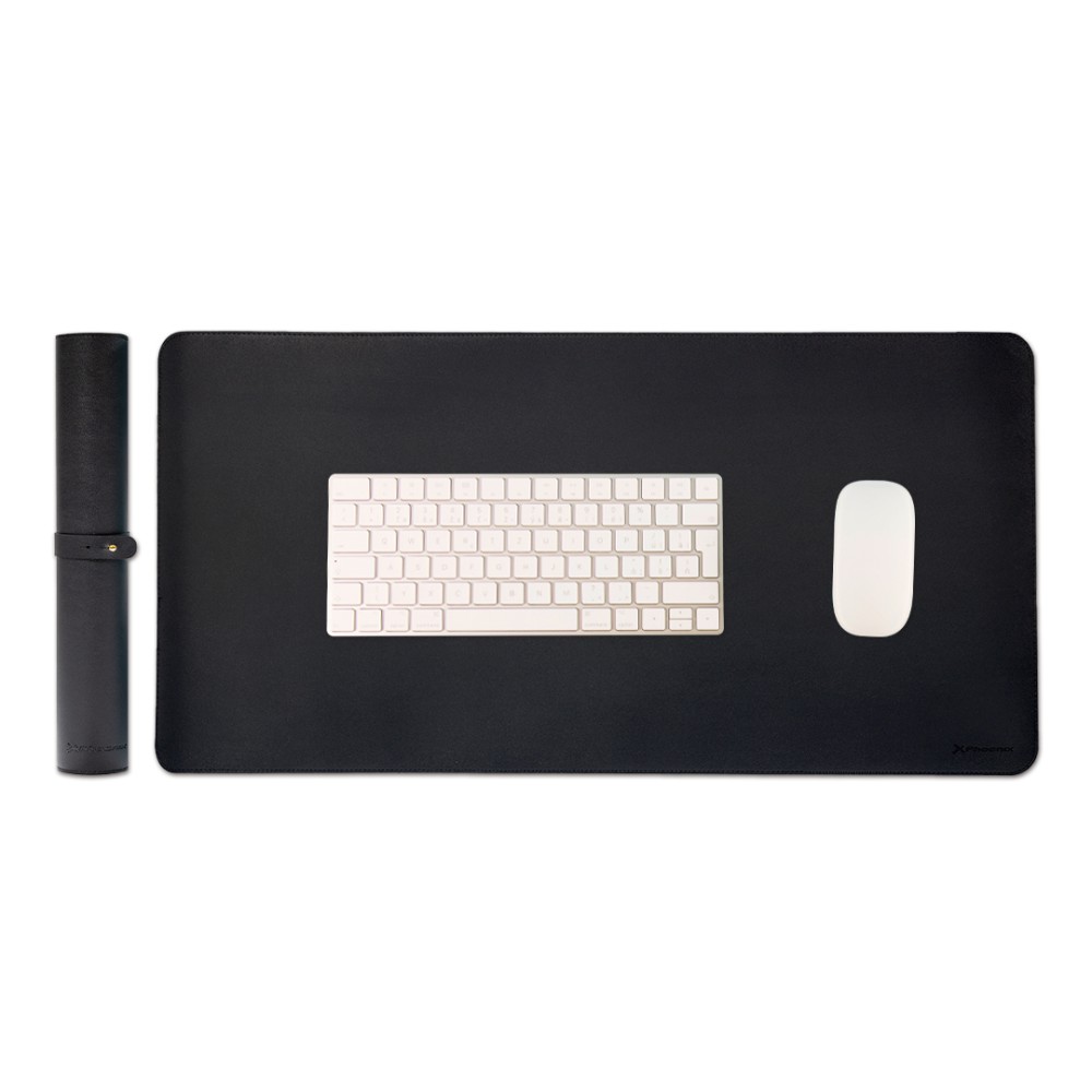 Phoenix matepad alfrombrilla ratón pu 80 x 40 cm antideslizante impermeable materíal simil cuero negra