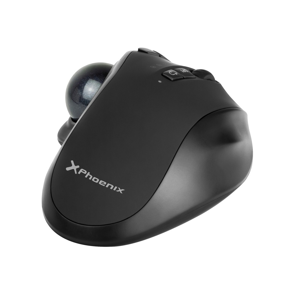 Ratón inalambrico phoenix ergo t1 ergonomico trackball batería recargable multidispositivo
