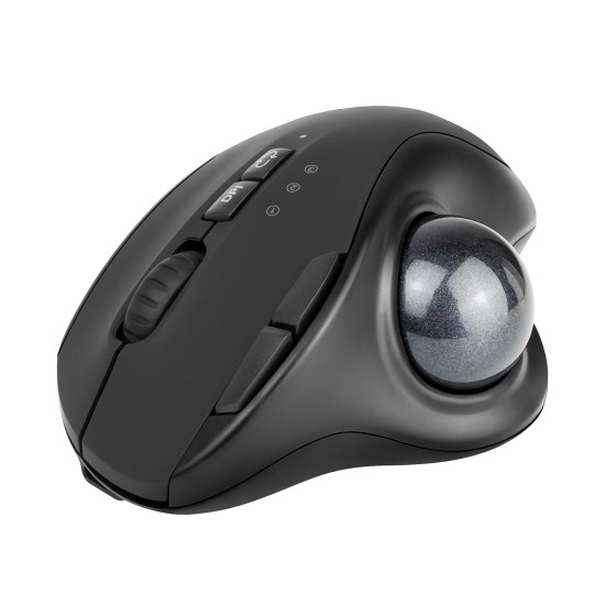 Ratón inalambrico phoenix ergo t1 ergonomico trackball batería recargable multidispositivo