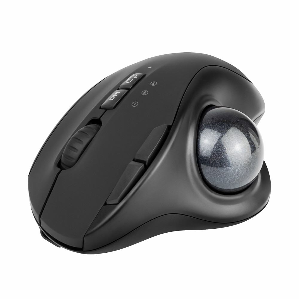 Ratón inalambrico phoenix ergo t1 ergonomico trackball batería recargable multidispositivo