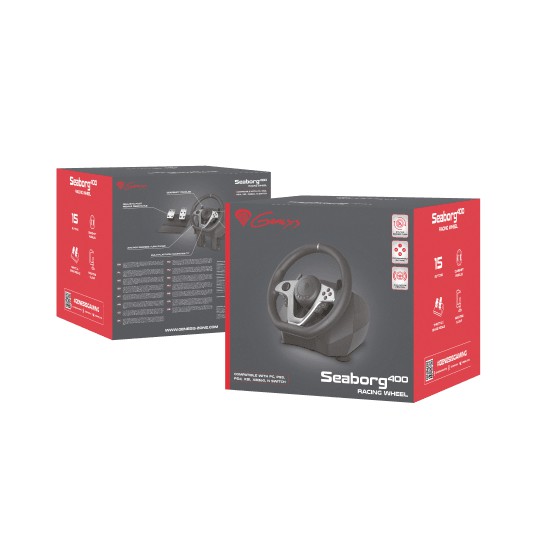 Volante y pedales genesis seaborg 400 usb mini jack