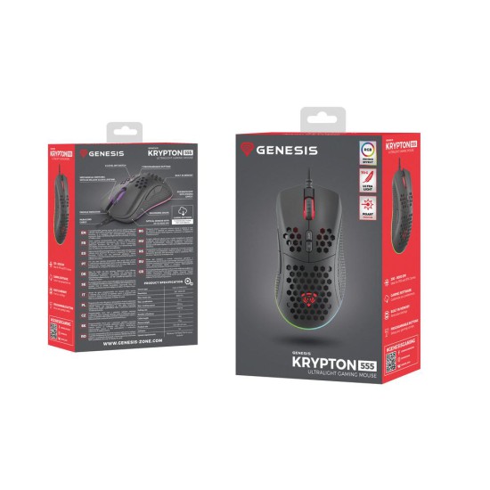Raton gaming genesis krypton 555 rgb negro