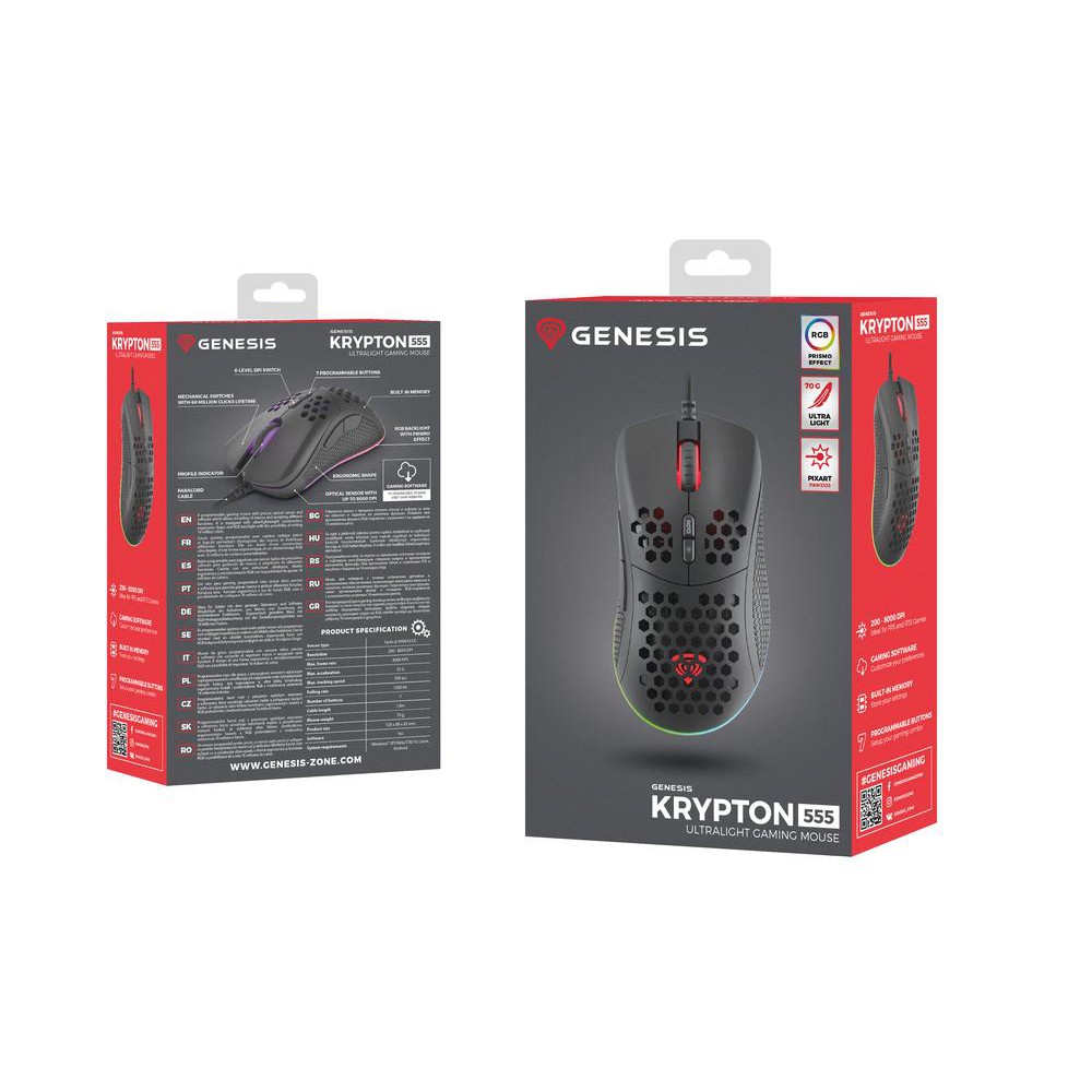 Raton gaming genesis krypton 555 rgb negro