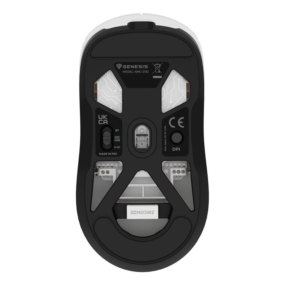Raton inalambrico gaming genesis zircon 660 blanco