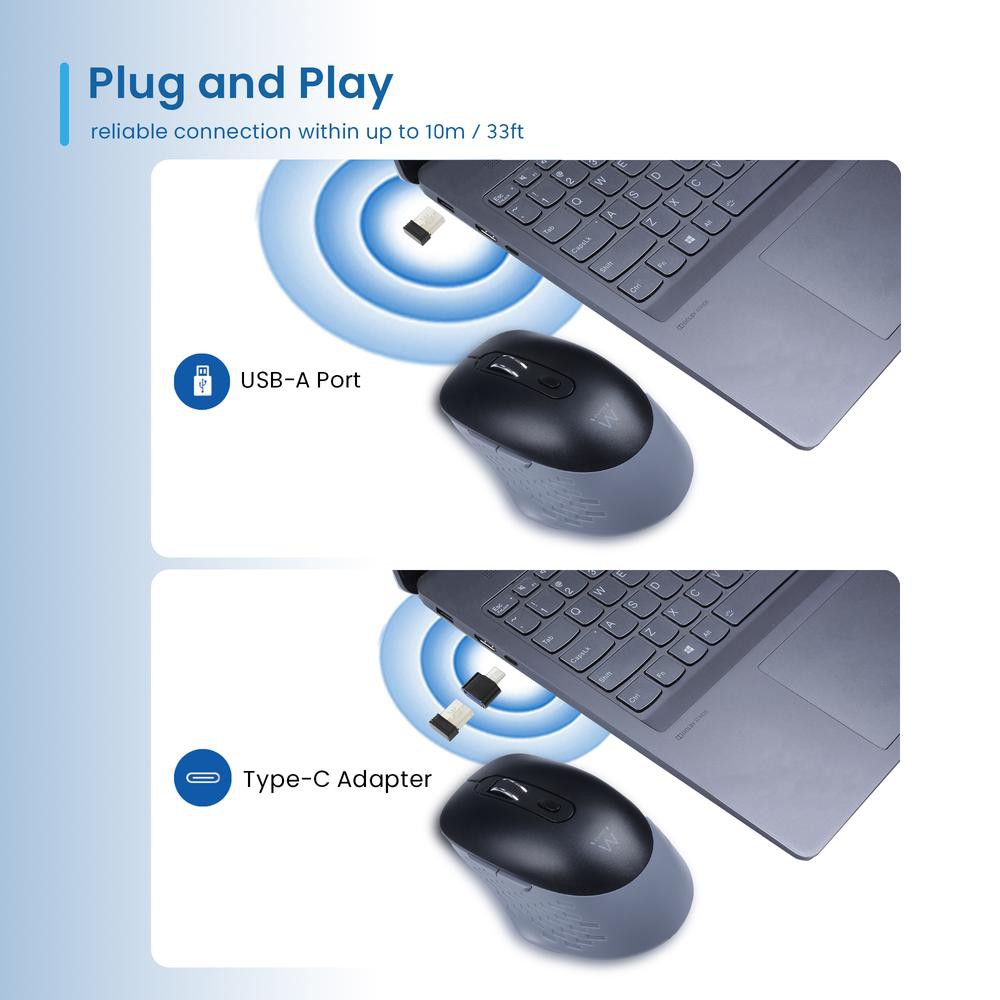 Raton inalambrico ewent ew3243 negro - gris