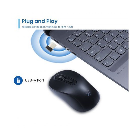 Raton inalambrico ewent ew3218 negro