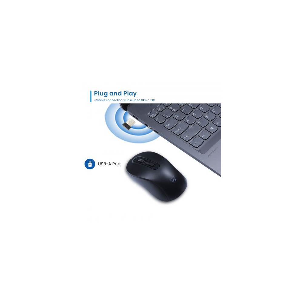 Raton inalambrico ewent ew3218 negro