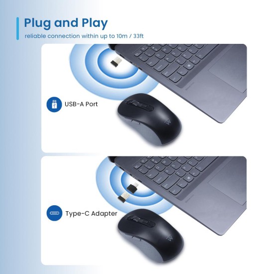 Raton inalambrico ewent ew3204 negro