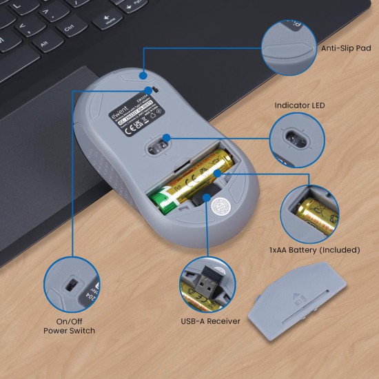 Raton inalambrico ewent ew3204 negro