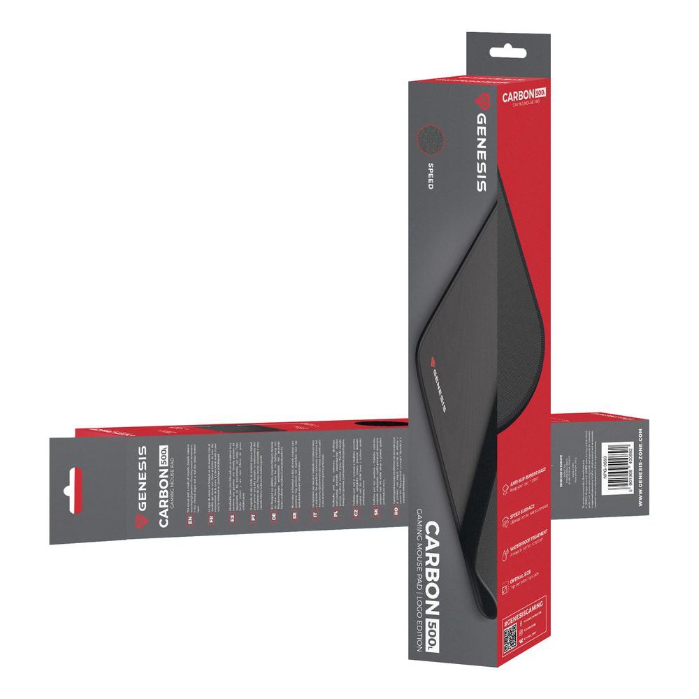 Alfombrilla gaming genesis carbon 500 l 400x330mm logo