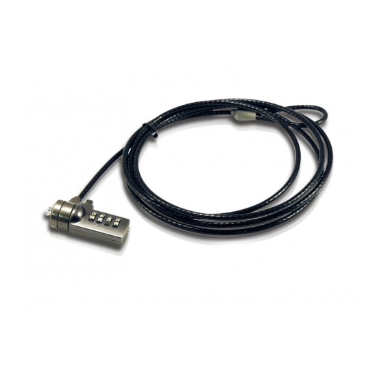 Cable de seguridad coneptronic para portatiles 1.8m combinacion