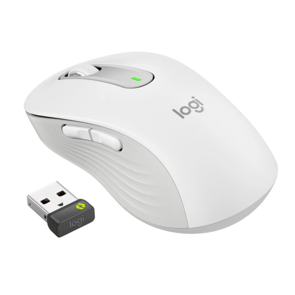 Mouse raton logitech m650 for business grande wireless inalambrico blanco crudo