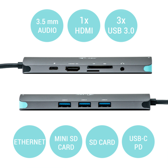 Nano docking station i - tec usb - c 4k con lan y power delivery 100w