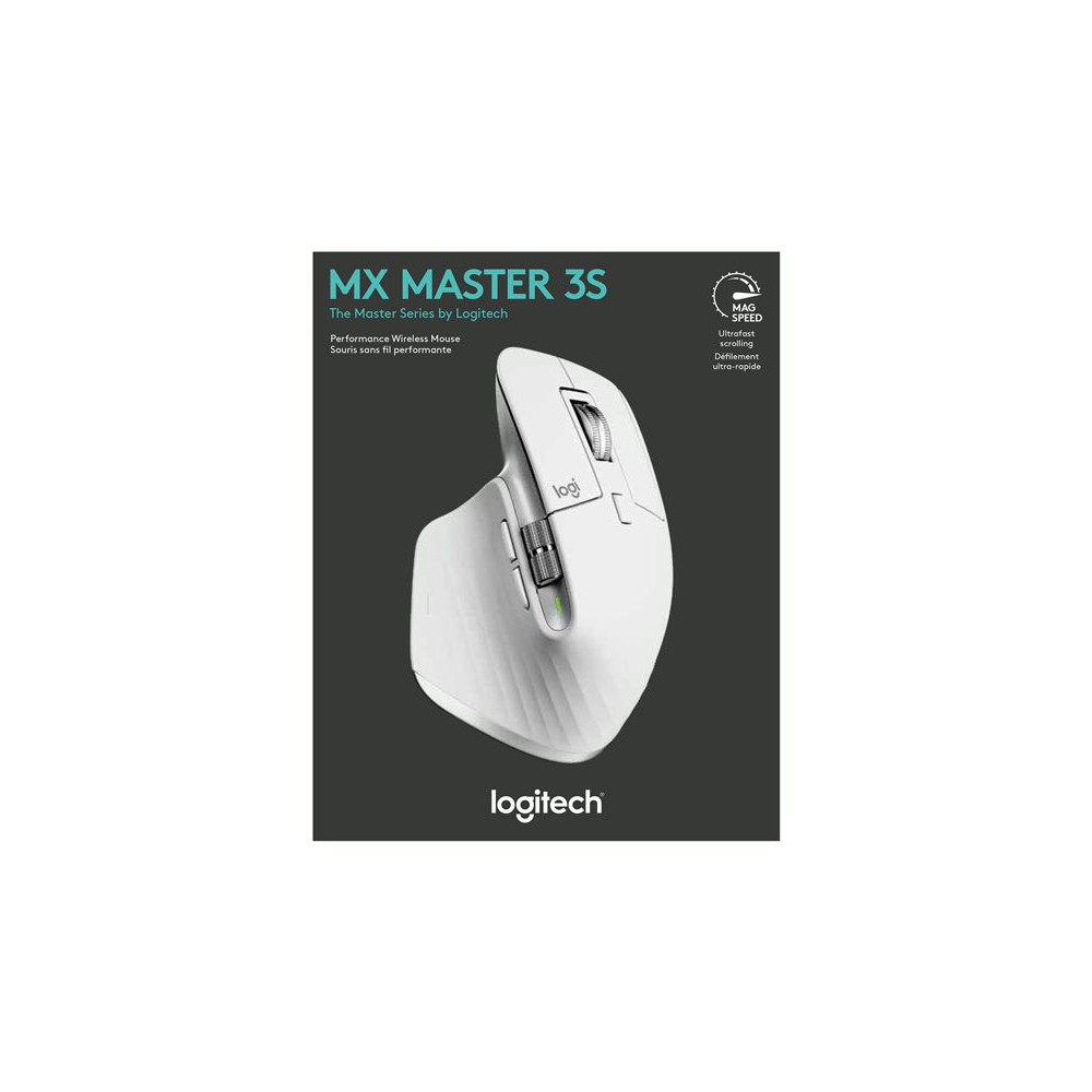 Mouse raton logitech mx master 3s wireless inalambrico 8000dpi gris palido