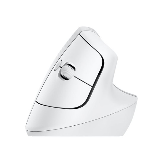 Mouse raton vertical logitech lift para mac 6 botones 4000 dpi wireless inalambrico blanco hueso